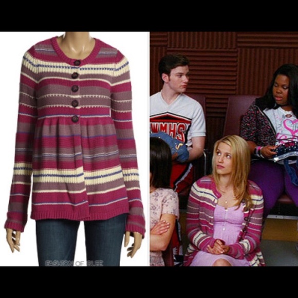 Babydoll Striped Free People Button Cardigan - Picture 1 of 4